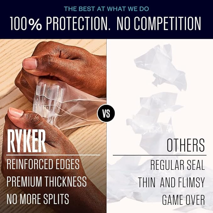 Ryker Sleeves Standard Matte Card Sleeves, 5X Stronger, Compatible with Magic The Gathering MTG Card Sleeves Pokemon Trading Cards Board Games (1 Pack, Black)