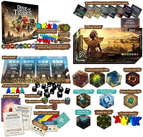 Rise of Tribes Strategy Board Game - Build, Explore, Dominate - Perfect for Family Game Nights and Board Game Enthusiasts