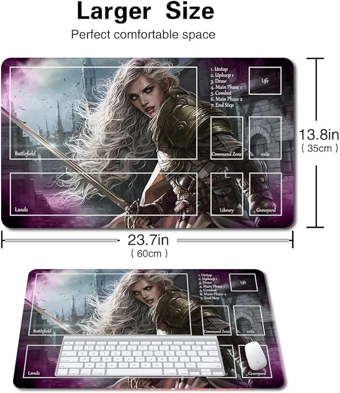 Board Game MTG Playmat Games Size 60X35 cm CCG Compatible for TCG RPG CCG Play mats (Thalia, Heretic CATHAR-Zone)