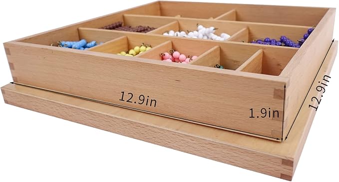 Hidoggy Montessori Toys for 3+ Year Old Wooden Math Games Counting Beads Checker Board Beads and Numbers Teaching Counting Toys Preschool Mathematics Material for Kid Toy