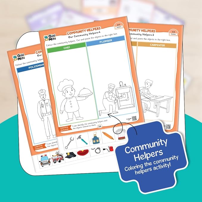 300 Nursery Worksheets (English, Maths, Science, & EVS) with Stickers & Index, Interactive Fun Preschool Learning Activities for Ages 3 and 4