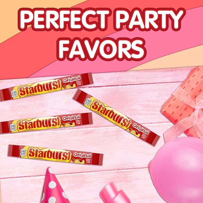 STARBURST Original Full Size Fruit Chews Candy Bulk, Chewy Candy for Parties, 2.07 oz (36 Single Packs)