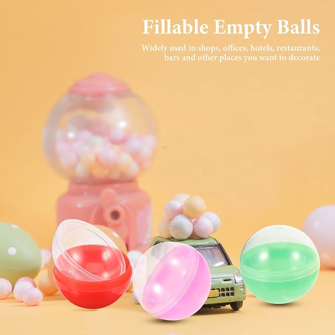 ABOOFAN 50pcs Vending Machine Capsules, Fillable Capsules Ball Bauble Sphere Openable Twisted Balls Grab Sphere Plastic Gumball Claw Machines Prizes Containers 45mm