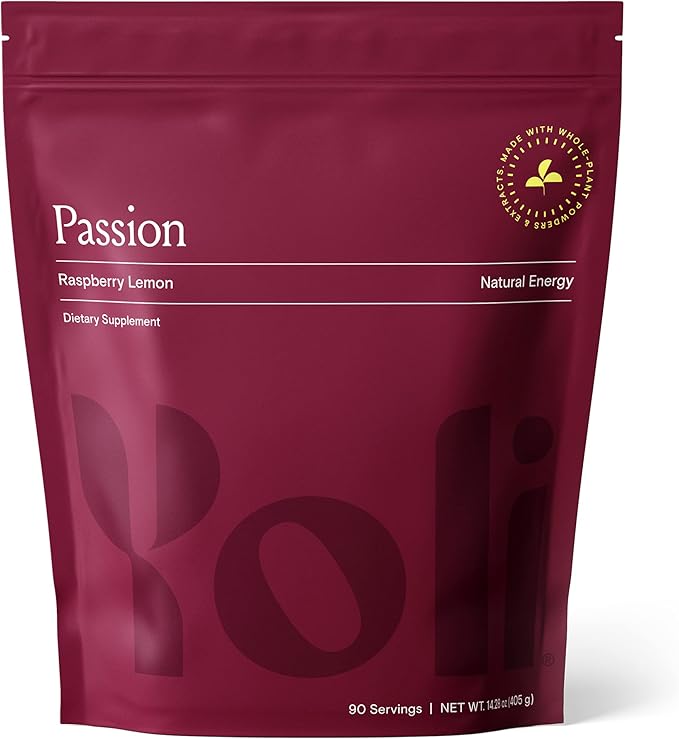 Yoli Passion Energy Drink Powder Mix - Natural Energy Drink Mix for Endurance and Stamina, Bulk 90 Servings - Raspberry Lemon Flavor