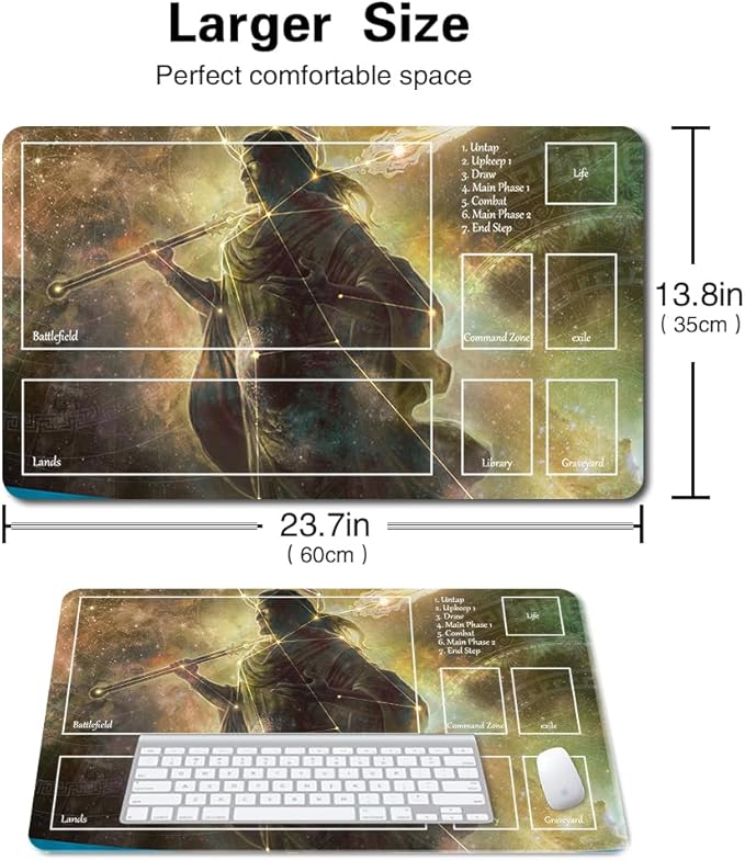 Board Game MTG Playmat Games Size 60X35 cm CCG Compatible for TCG RPG CCG Play mats (HELIOD, Sun-Crowned-Zone)