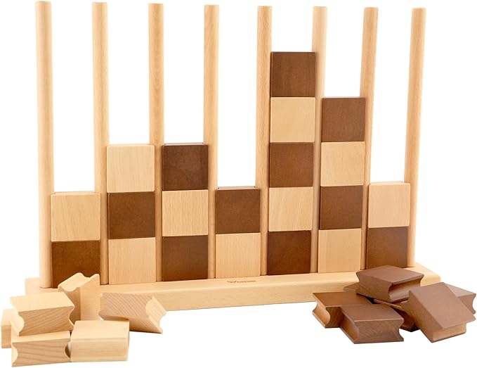 4 in A Row - Handcrafted Beechwood Four in A Row, Elegant Chess-Like Design Lawn Game As Table Decor, Outdoor for Family Play at Beach, Park, Back Yard and Lawn