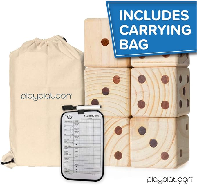 Play Platoon Lawn Dice - Giant Wooden Yard Dice Game for Playing Endless Outdoor Games