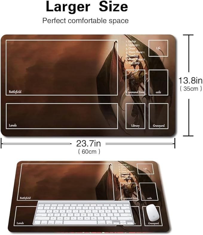 Board Game MTG Playmat Games Size 60X35 cm CCG Compatible for TCG RPG CCG Play mats (Nicol-Bolas-2-Zone)