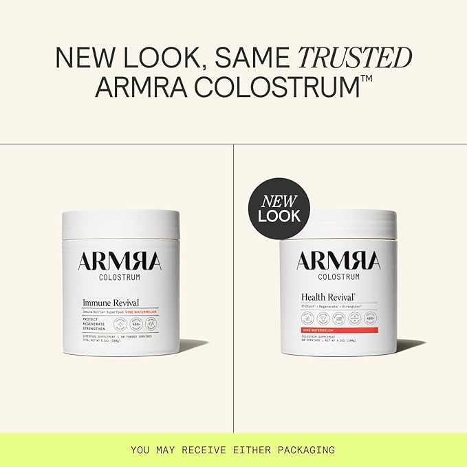 ARMRA Colostrum™ Powder | Vine Watermelon | Gut Health & Bloating | Skin & Hair | Immunity | Keto, Gluten & Fat-Free | 90 Servings