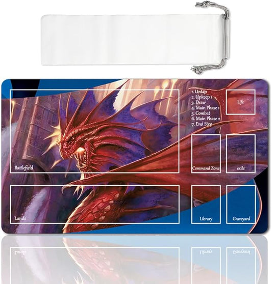 Board Game MTG Playmat Games Size 60X35 cm CCG Compatible for TCG RPG CCG Play mats (NIV-MIZZET, The FIREMIND-Zone)