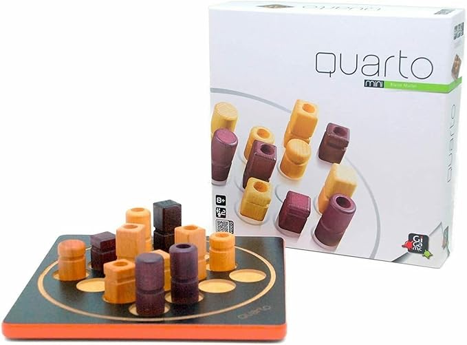 Quarto Mini | Travel-Friendly Strategy Game for Adults and Families | Ages 8+ | 2 Players | 15 Minutes