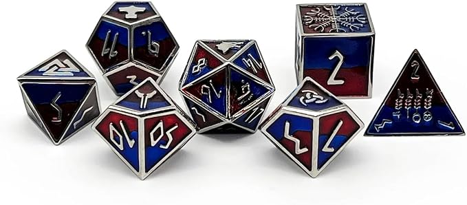 Norse Foundry Fenrir Norse Series: 7-Piece Metal Dice Set for RPG, DND, Pathfinder - Premium Craftsmanship, Stylish Design and Family Fun, for Gamers