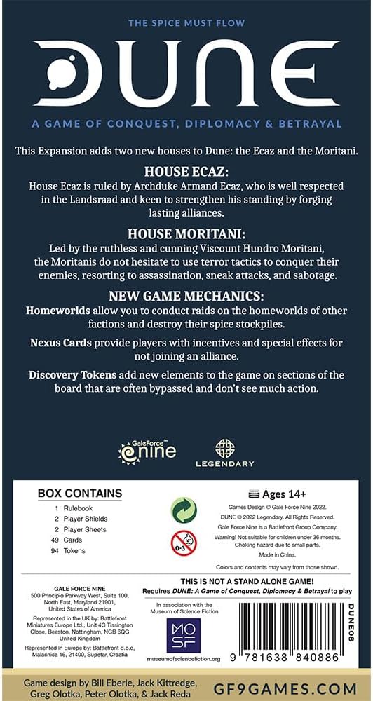 Gale Force Nine Dune - Ecaz & Moritani House Expansion