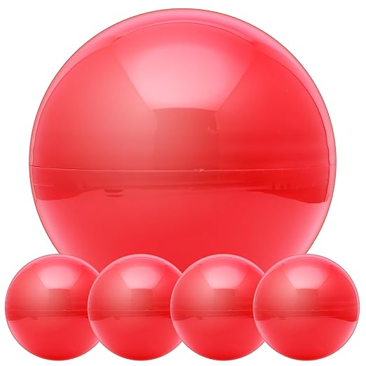 Big Claw Machine Capsules Red Plastic Sphere Large Party Favor Containers Round 5 pcs 7.9 inch Jumbo Plastic Christmas Ornaments Extra Large Candy Gift Box Empty Craft Party Supplies Vending Capsules