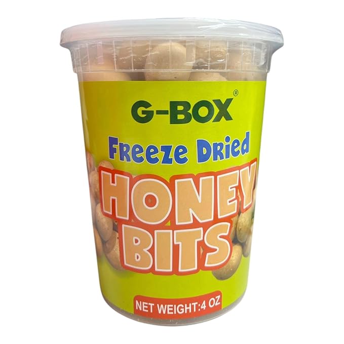 G-BOX Freeze Dried Bit O Honey, 4 OZ, Crunchy Honey & Almond Candy, TikTok Trend Items Featuring Old School Candy Vibes- Perfect for Fans of Freeze Dried Candies, Air-tight Sealed in a Deli Container