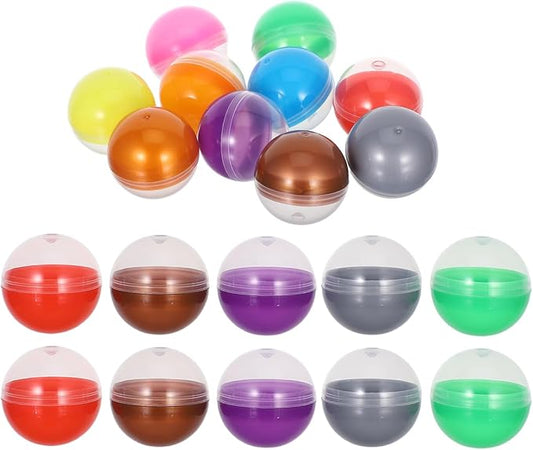 Vaguelly 50pcs Plastic Fillable Capsules 1.3 Inch Vending Machine Capsules Bauble Sphere Openable Twisted Balls Sphere Grab Balls Claw Machines Prizes Containers