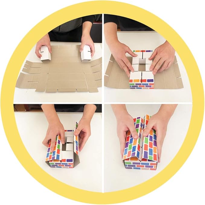 Deluxe Jumbo Cardboard Blocks 42-Pack Extra-Thick Cardboard Building Blocks Mini Whale Paper Brick Toy