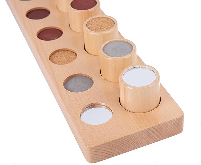 Montessori Sensory Toys for Babies 6-12 Months Wooden Touch & Match Board, Sensory Games for Kids 2 3 4 Years - Learning Different Materials Touch Feel,Montessori Kids Sensory Homeschool Supplies