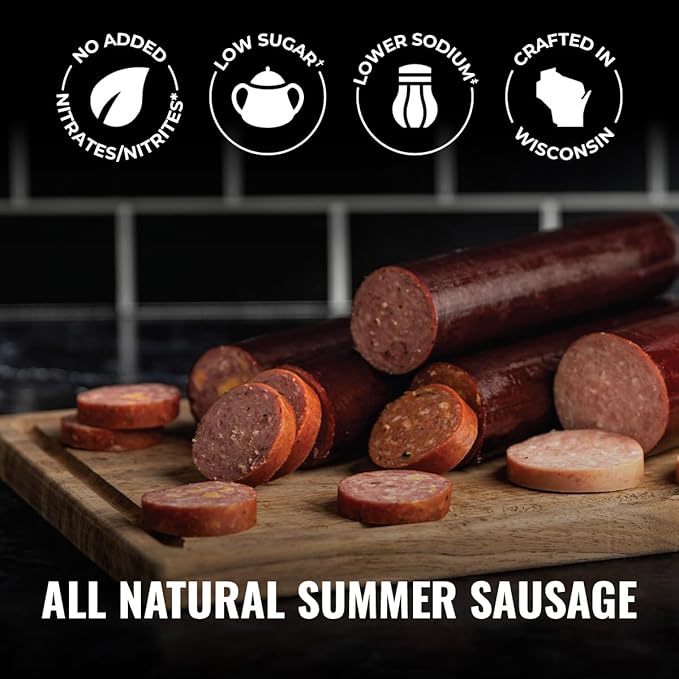 All Natural Charcuterie Gift Box, No Nitrate/Nitrite Wisconsin Sausage and Cheese, Farmers Market, Holiday Gift Basket, Classic Assortment