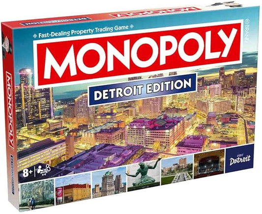Monopoly Board Game Detroit MI Edition : 2-6 Players Family Board Games for Kids and Adults, Board Games for Kids 8 and up, for Kids and Adults, Ideal for Game Night