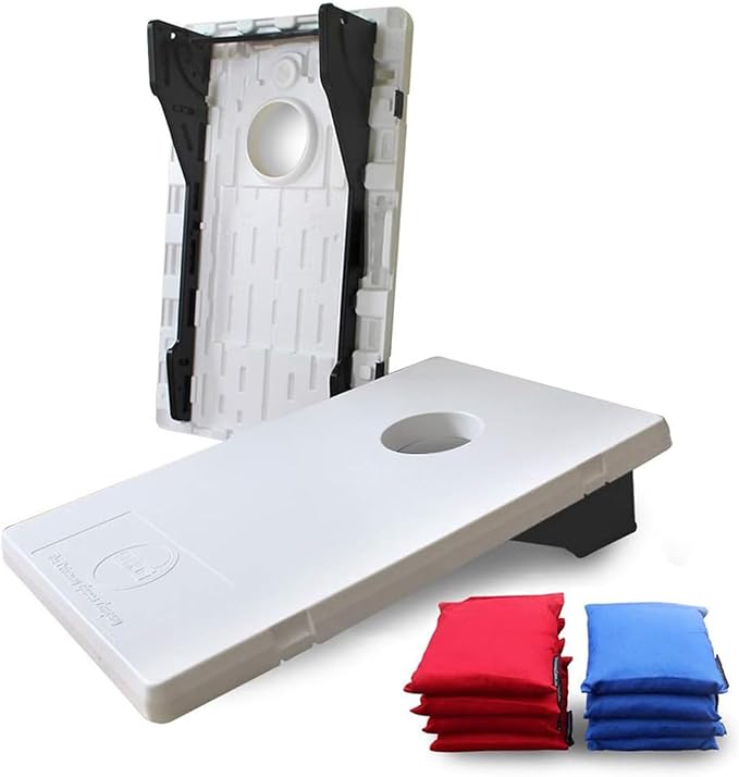 Driveway Games All Weather Corntoss Bean Bag Cornhole Yard Game Set for Indoor and Outdoor Use with 2 Target Boards and 8 Bean Bags