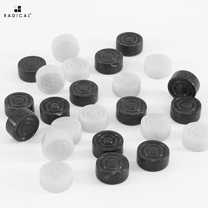 Radicaln Marble Checker Figures 1.25'' inches Black and White Handmade Checkers Pieces for Family Board Game Draughts Checker Sports & Outdoor Game