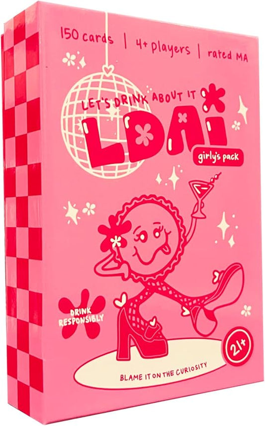 Let's Drink About It Game Girlys Pack: The Ultimate Dirty Drinking Game for Adults - The Party Game for Groups of Friends - Fun for Girls Night in or Out - Bachelorette Drinking Games