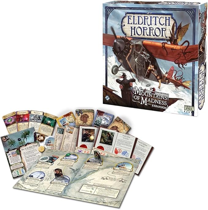 Eldritch Horror Mountains of Madness Board Game EXPANSION | Mystery Game | Cooperative Board Game for Adults and Family | Ages 14+ | 1-8 Players | Avg. Playtime 2-4 Hrs | Made by Fantasy Flight Games