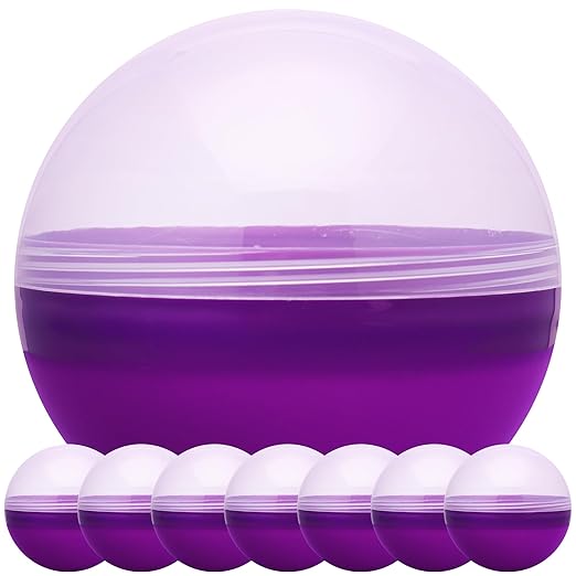 Claw Machine Capsules Translucent Purple Plastic Sphere Party Favor Containers Round 7 pcs 4.7 inch Jumbo Plastic Christmas Ornaments Extra Large Gift Box Craft Party Supplies Vending Capsules