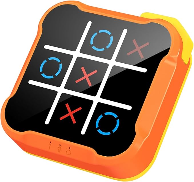 Electronic Tic Tac Toe Game, 3-in-1 Handheld Puzzle Game Console, Portable Educational Board Games on Trip, New Year Birthday for Kids and Adults