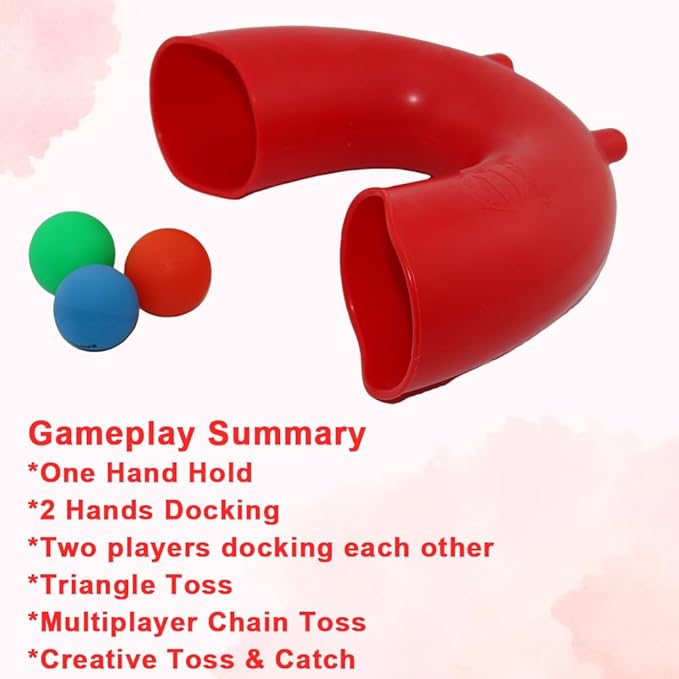 Boatman Throwing Skill Game Set with 3 Balls,Gifts for Teens and Adults Indoor & Outdoor Games, Fun Party Supplies, Cultivating Hands-on and Juggling Skills (RED)