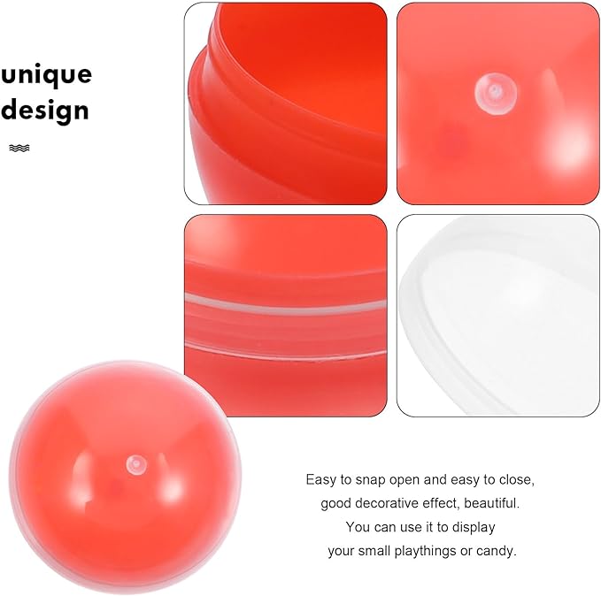 50PCS Gumball Vending Machine Capsules Egg Shell Easter Candy Storage Box 1.5 Inch Empty Vending Machine Capsules Fillable Prize Balls Capsules