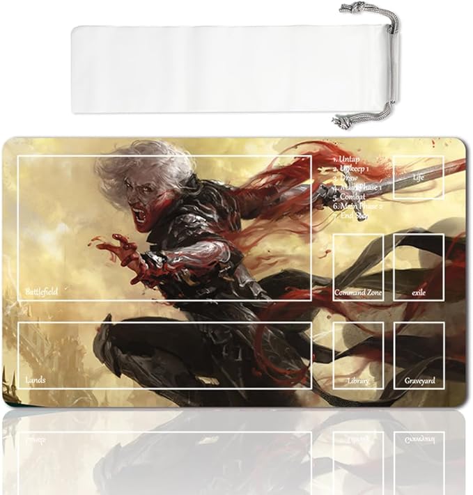 Board Game MTG Playmat Games Size 60X35 cm CCG Compatible for TCG RPG CCG Play mats (Sorin, Vengeful BLOODLORD-Zone)