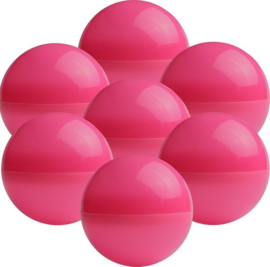 Vending Machine Capsules - 3" PINK Empty Plastic Capsules - 14 Pcs Toy Capsule - Pink Round Large Easter Eggs - Bath Bombs Molds - Party Favors DIY Craft Supplies