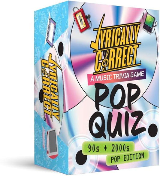 Lyrically Correct '90s & 2000s Pop Music Trivia Card Game for Friends, Fun Party Game for Adults, Family Game Night, Finish The Lyrics Challenge, and Pop Music Trivia