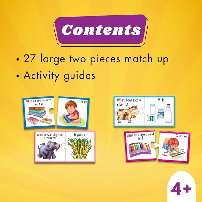 Creative's WH Series - Let's Find Out- What?, Question - Answer Puzzles Game, Learning Games for Kids - Self-Correcting Match Ups Game, Picture Puzzle Game - Preschool Learning Games - Ages 4 & Up