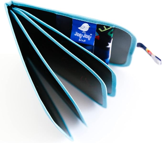 Jaq Jaq Bird Erasable Doodle Pad for Kids - Reusable Mess-Free Coloring and Toddler Learning Toys Set - Chalkboard and Drawing Books - Includes 4 ButterStix Chalks - Space