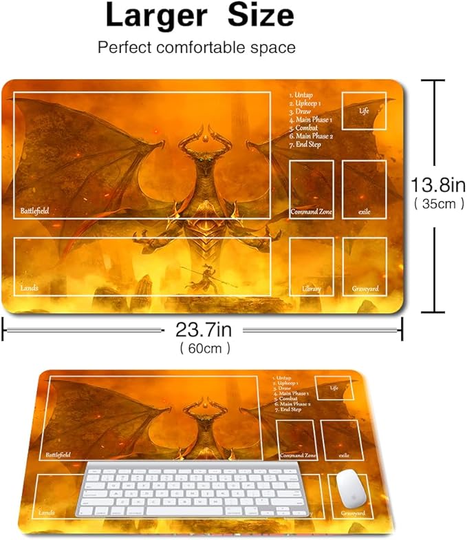 Board Game MTG Playmat Games Size 60X35 cm CCG Compatible for TCG RPG CCG Play mats (Nicol Bolas-Zone)