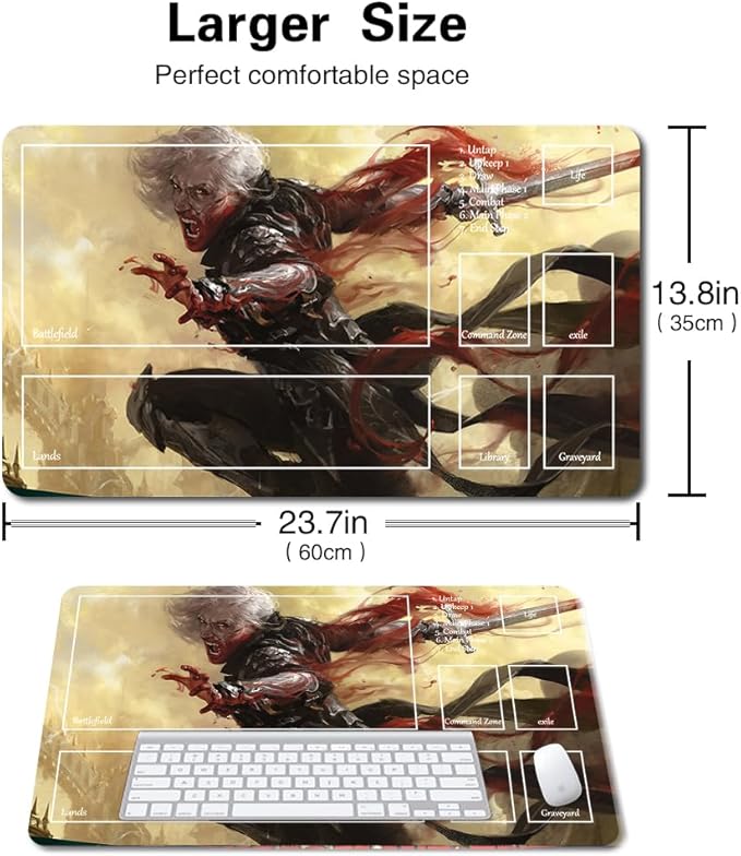 Board Game MTG Playmat Games Size 60X35 cm CCG Compatible for TCG RPG CCG Play mats (Sorin, Vengeful BLOODLORD-Zone)