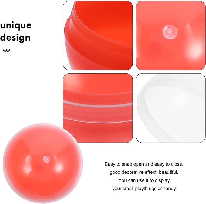 Vaguelly 50pcs Capsule Vending Translucent Round Fillable Bauble Sphere Empty Gumball Containers for Party Favors DIY Craft Supplies