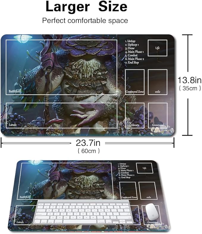Board Game MTG Playmat Games Size 60X35 cm CCG Compatible for TCG RPG CCG Play mats (Slimefoot, The Stowaway-Zone)