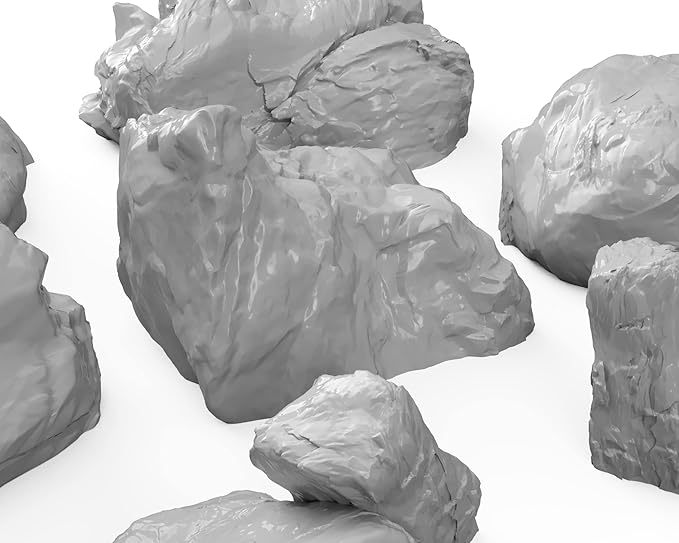 3DEGOS Stone Boulder Rock Set DND Terrain 28mm for Dungeons and Dragons, D&D, Pathfinder, Warhammer 40k, RPG, Miniatures, Age of Sigmar, Tabletop, D and D, Dungeons and Dragons Gifts