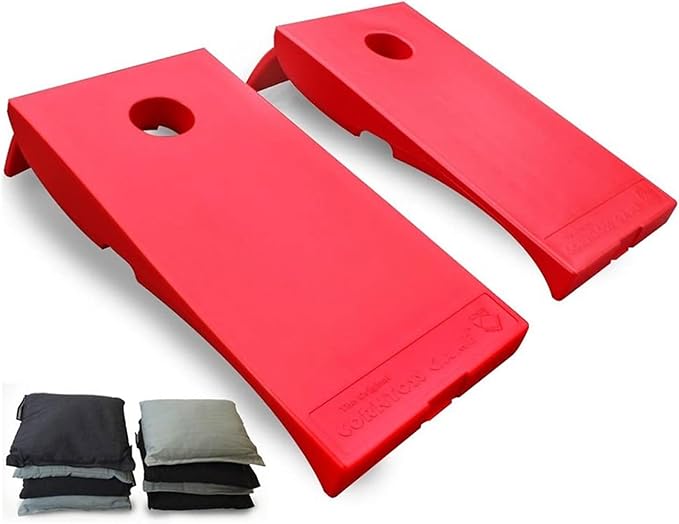 Driveway Games All Weather Corntoss Bean Bag Cornhole Yard Game Set for Indoor and Outdoor Use with 2 Target Boards and 8 Bean Bags