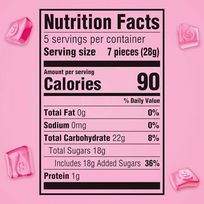 STARBURST Gummies All Pink Gummy Candy, 5 oz Bag (Pack of 12)