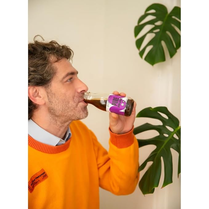 Pomona Organic Juices Pure Prune Juice, 8.4 Ounce Bottle (Pack of 12), Cold Pressed Organic Juice, Non-GMO, No Sugar Added, Not from Concentrate, Gluten Free, Kosher Certified, Preservative Free