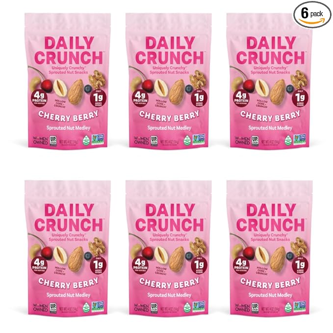 Daily Crunch, Zero Seed Oils, Gluten Free, 4oz (6 Pack, Cherry Berry)