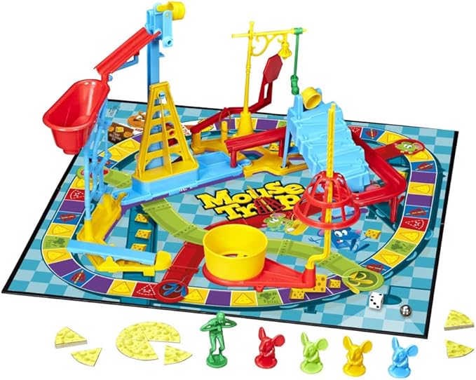 Hasbro Gaming Mouse Trap Board Game for Kids Ages 6 and Up, Classic Kids Game for 2-4 Players with Easier Set-Up Than Previous Versions, Multicolor, One Size