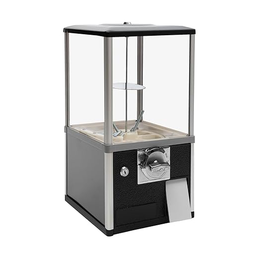 Commercial Gumball Candy Vending Machine Large Load Capacity Gumball Bank for Game Stores and Retail Stores Vintage Style for 1.77-1.97inch Gadgets Height 20.87inch (Black)