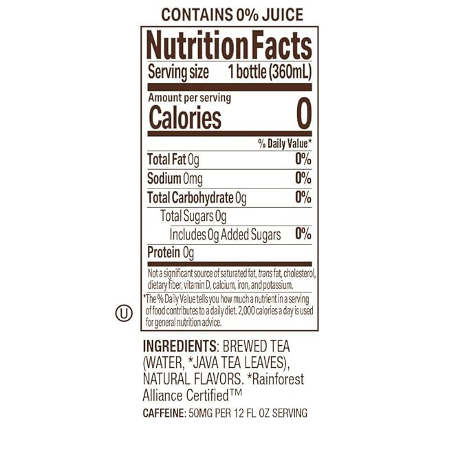 Tejava Peach Black Iced Tea, 24 Pack, 12oz Glass Bottles, Unsweetened, Non-GMO, Kosher, No Sugar or Sweeteners, No calories, No Preservatives, Brewed in Small Batches