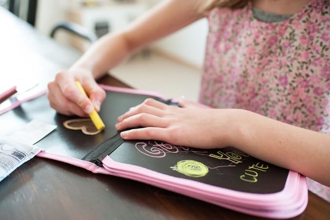 Jaq Jaq Bird Erasable Doodle Pad for Kids,Reusable Mess-Free Coloring and Toddlers Learning Toys-Chalkboard and Drawing Books-Includes 4 ButterSitx Chalks-Paris